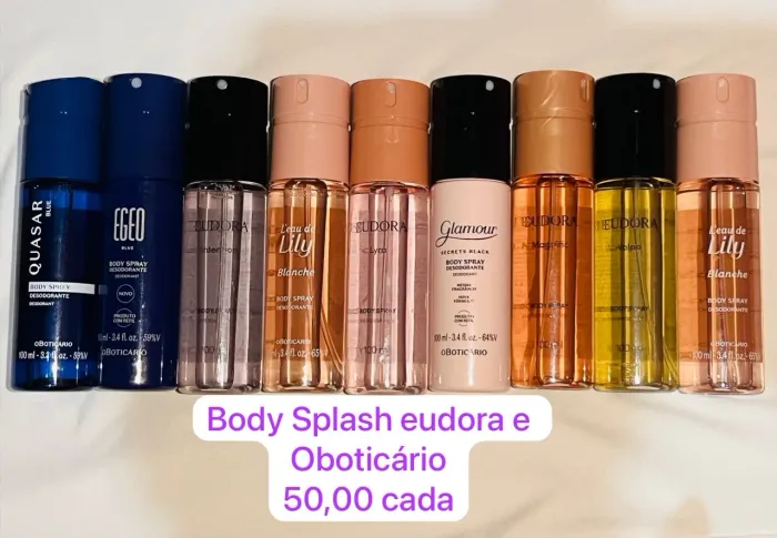 Body Splash Eudora e Oboticário