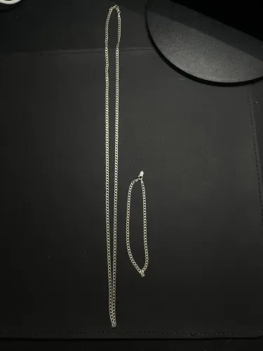 Kit pulseira e corrente de prata