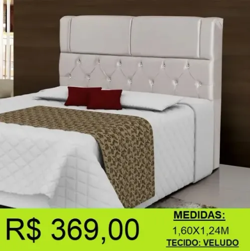 Cabeceira casal estofada linda - parcelamos sem juros