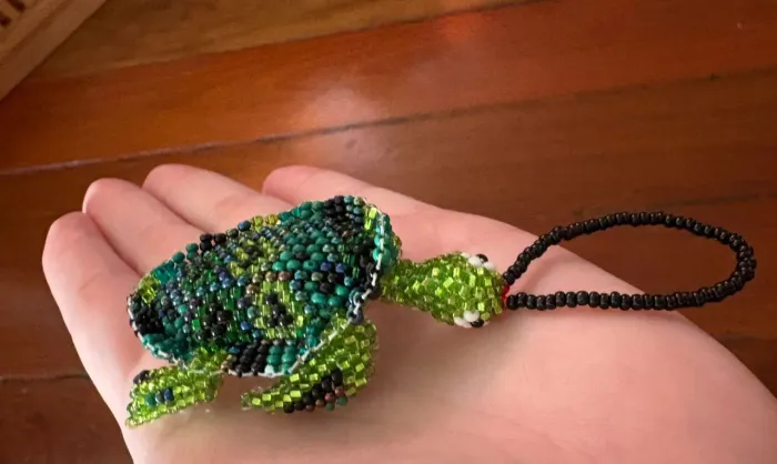 Chaveiro miçangas tartaruga