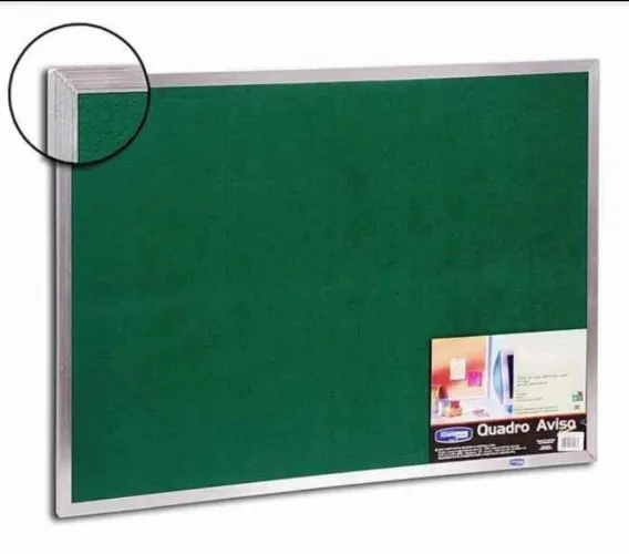 Quadro de Aviso Feltro Verde - 90x60cm - Moldura Alumínio
