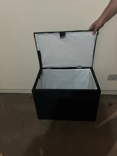 Puff Baú organizador preto