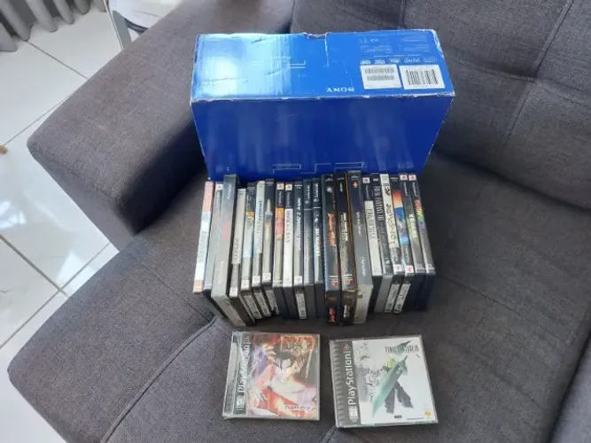 PSP e PS2 Playstation 2 Fat com jogos originais, Memory Card e Game Shark