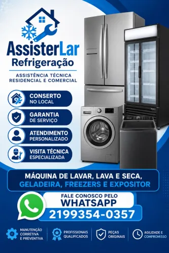 Conserto de geladeira, conserto de lava e seca  