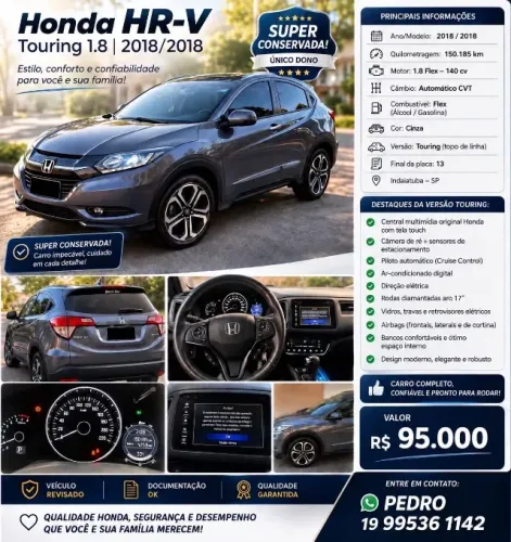 Honda HR-V Touring 1.8 Flexone 16V 5P Aut. 2018