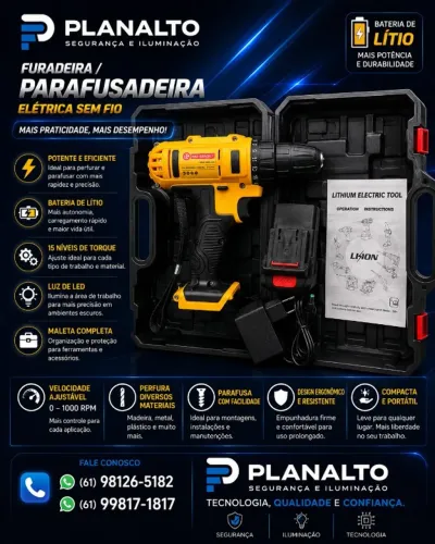 FURADEIRA PARAFUSADEIRA ELETRICA SEM FIO