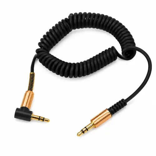 Cabo Auxiliar P2 3.5mm Kapbom KAP-P2-V22 Espiral 1,8m 90° Áudio