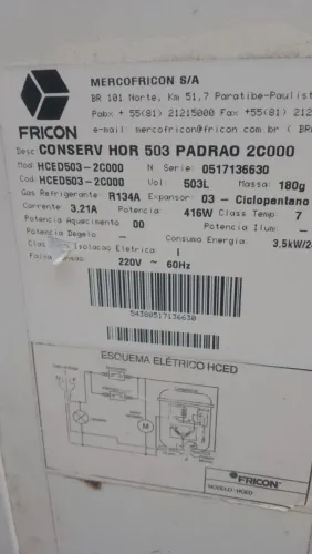 Freezer Fricon Conserv Hor 503 Litros  DIVIDIMOS EM ATÉ 12X NO CARTÃO,  Aceitamos Pix. 