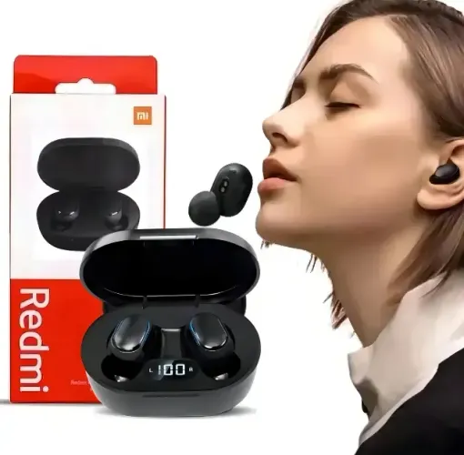 Fone bluetooth Redmi Airdot pro com visor cor preto