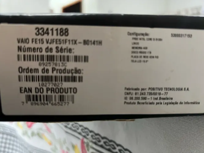 Notebook Vaio FE 15