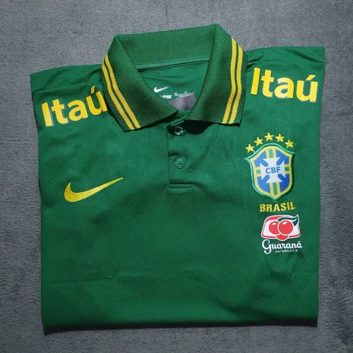 Camisa Brasil Verde Gola Polo e Patrocínios