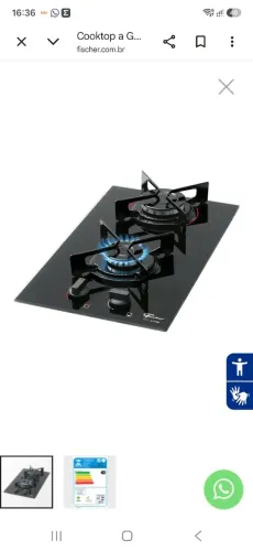 Fogão Cooktop a gás Fisher 2 bocas