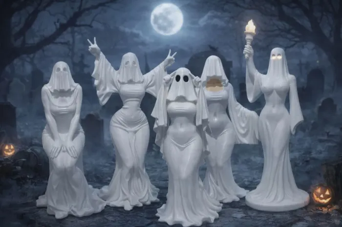 Estátua Fantasma Gótica Sensual - Decoração Halloween 3D