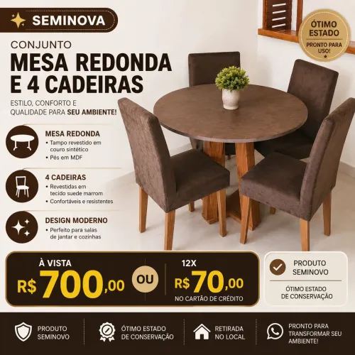 Jogo de Mesa c/ 4 cadeiras