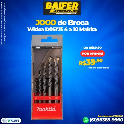 Jogo de Broca Widea D05175 4 a 10 Makita