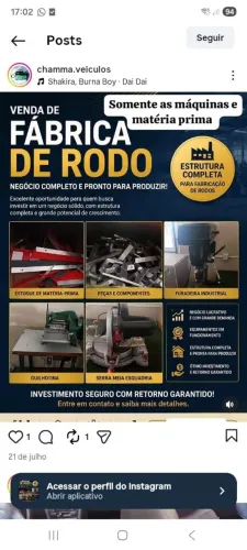 Vendo Fábrica de Rodo 