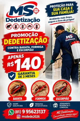 Dedetização apenas 140 reais