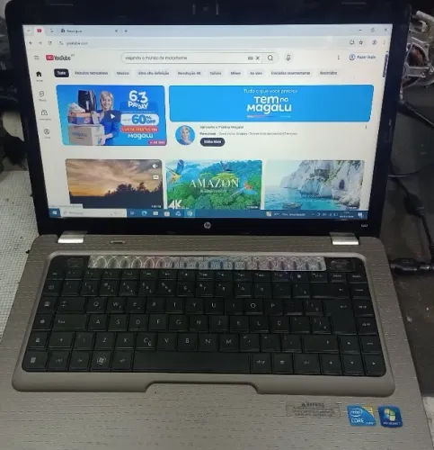 Notebook HP(Hewlett-Packard)G62 I3 15" Defeito: Bateria(trocar) 0% + Carregador OK