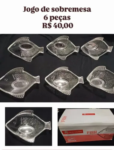Jogo de Sobremesa Peixe - 6 Peças