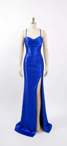 Vestido social azul Royal