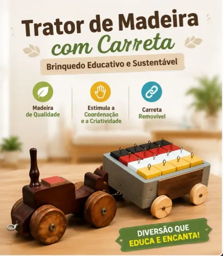 Trator de madeira 