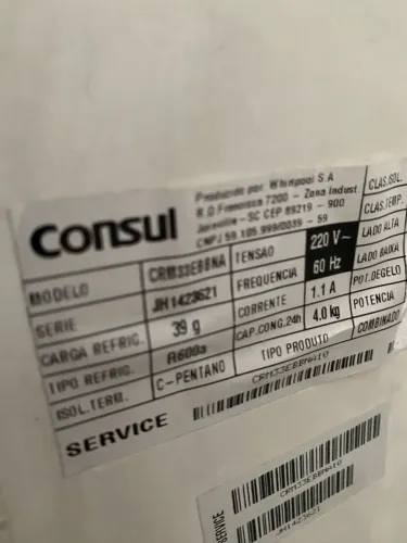 Geladeira cônsul duplex fost free 220v