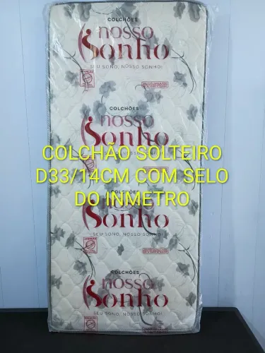 Colchão Solteiro D33/14cm Com selo do INMETRO Marca Nosso Sonho 