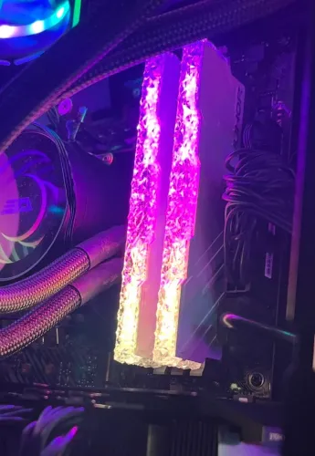 memória ram juhor cristal 16gb 2x8gb ddr4 3200mhz rgb branca
