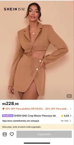 Conjunto saia e blazer shein P