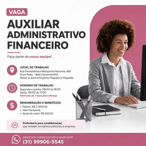 Vaga Aux Administrativo Financeiro
