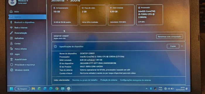 Notebook Acer Aspire