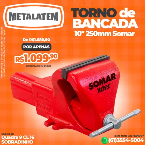 Morsa Torno de Bancada 10" (250 mm) Somar