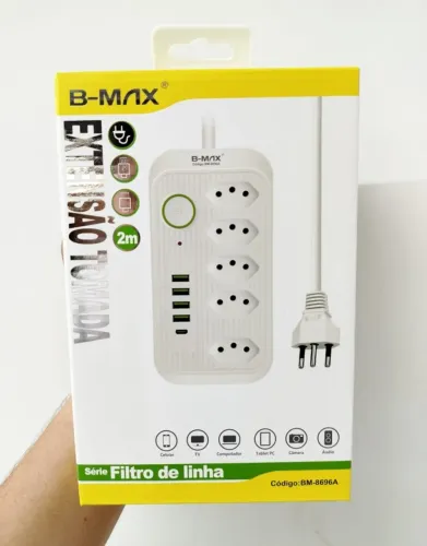 Tomadas Extensão Bivolt 2m Com Filtro Elétrico E Usb 10a