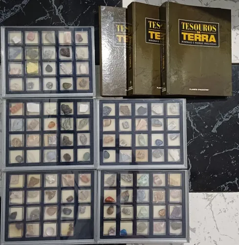 Coleção Tesouros da Terra - Minerais e Pedras Preciosas | 99 Pedras + Fichários