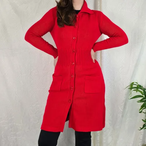 Sobretudo vermelho lã P/M