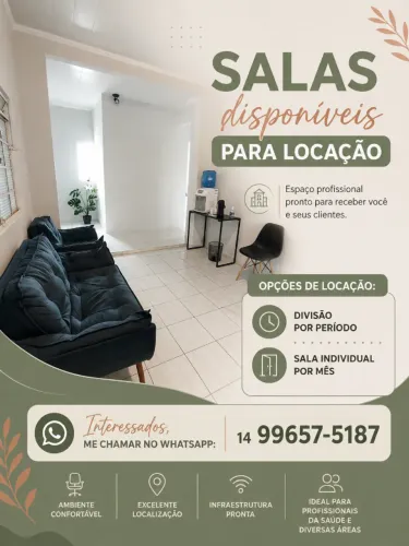 Salas disponíveis para locação
