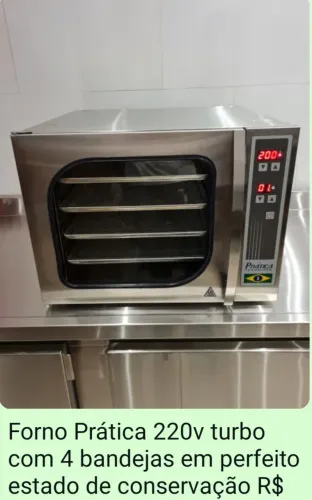Forno turbo Prática inox 220v c/ 4 bandejas