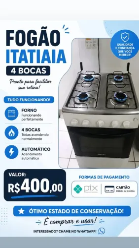FOGÃO 4 BOCAS