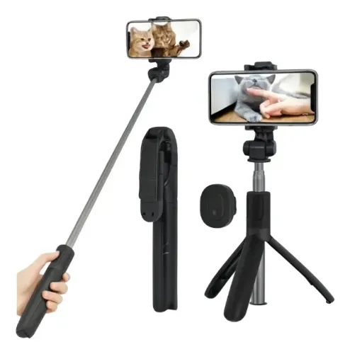 Tripé Bastão Selfie Para Celular Dobravel Sem fio Oberon Or-1678 70cm Loja COimbra Entrega