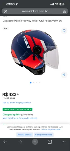 Capacete moto aberto peels