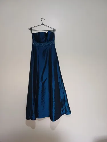 Vestido Tomara Que Caia Azul Petróleo Tam P + Echarpe (Usado 1 Vez)