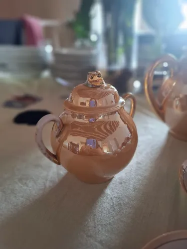 Jogo de chá japonês vintage em porcelana perolada ? 14 peças