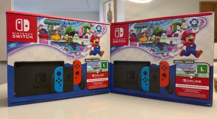 LOJA FÍSICA. NINTENDO SWITCH COM JOGO MARIO | NOVOS LACRADOS | NACIONAIS RETIRE HJ