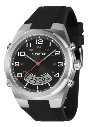Relógio X-watch Masculino Anadigi Prateado