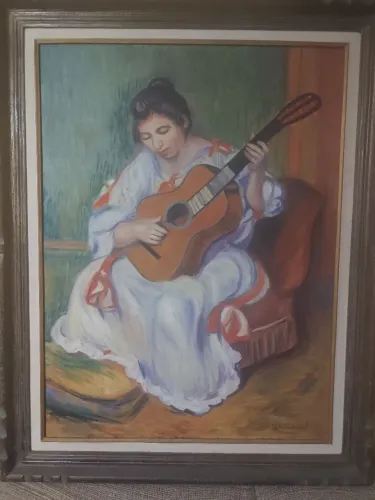 Quadro pintado à mão antigo tam 98x78