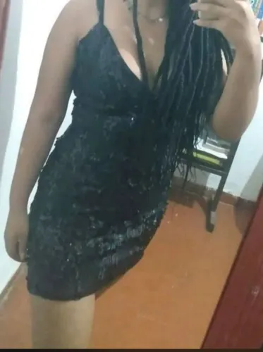 Vestido paetê preto c&a