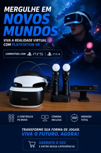 PSVR 1 Completo para PS4 / PS5 - Excelente Estado!