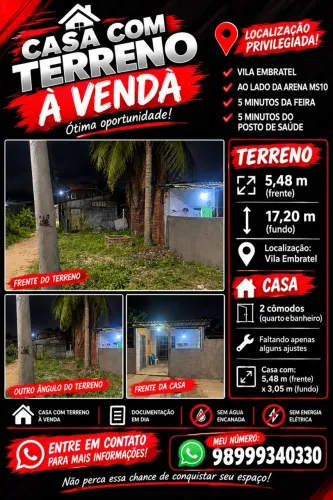 CASA COM TERRENO *OPORTUNIDADE*