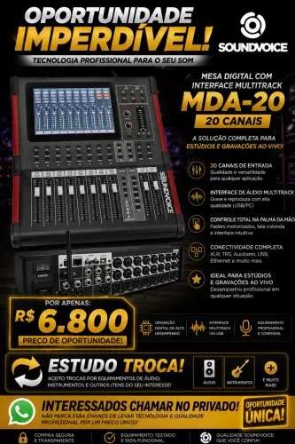 Mesa de som digital com interface de áudio Console multitrack mda20 Ñ Duonn Atrium DM3 X32