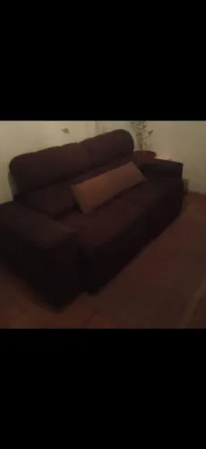 SOFA RECLINÁVEL MARROM 3 LUGARES